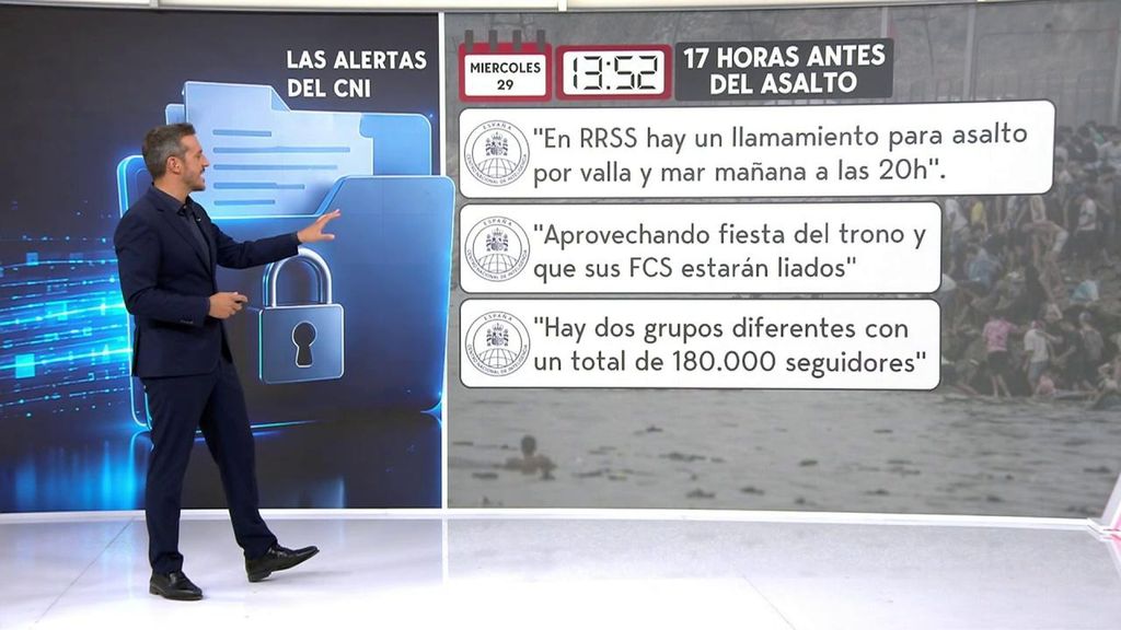 El CNI alertó el día antes del salto masivo en Ceuta que había grupos en redes sociales que iban a pasar desde Marruecos