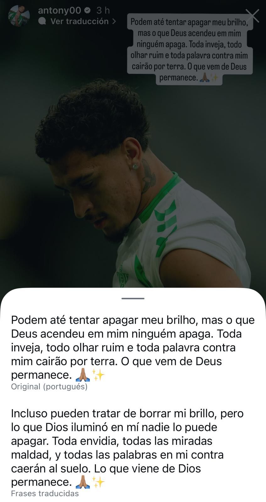 El mensaje Antony tras su debut con el Betis en la Champions frente al Lille