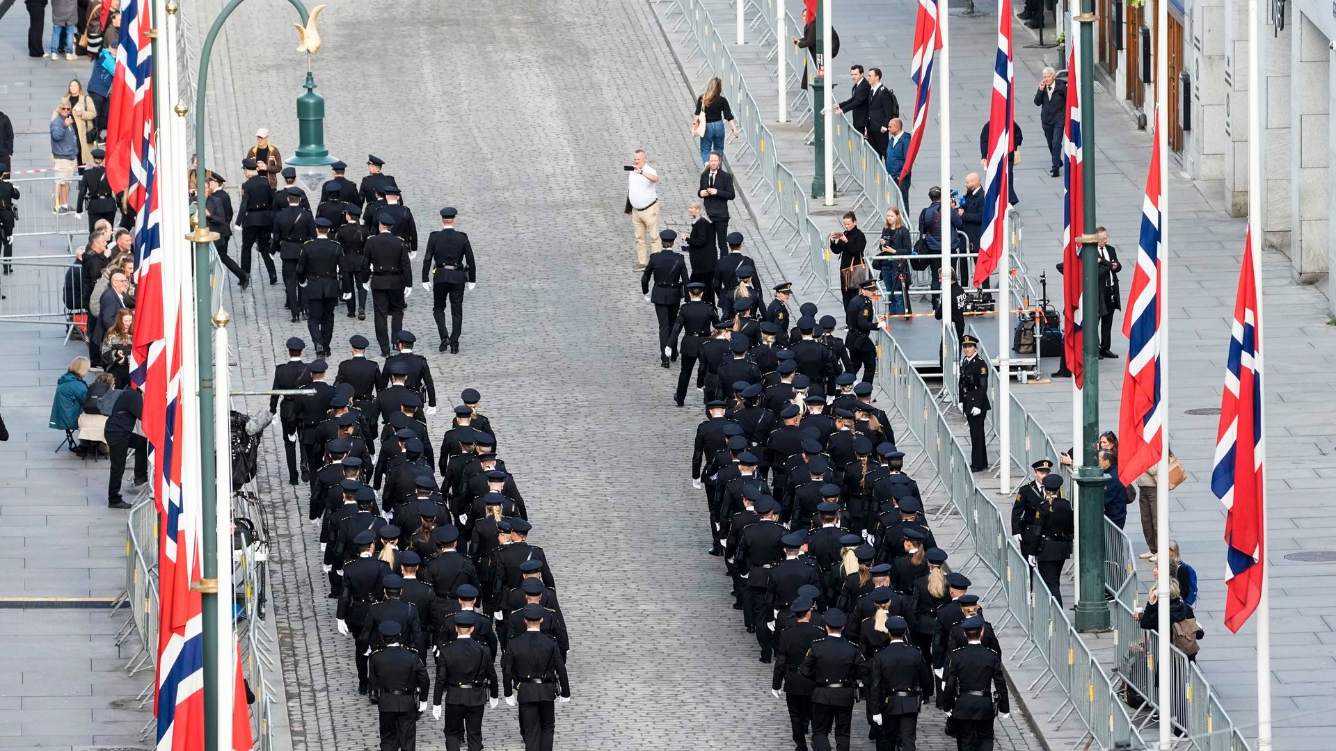 La policía en las calles de Oslo