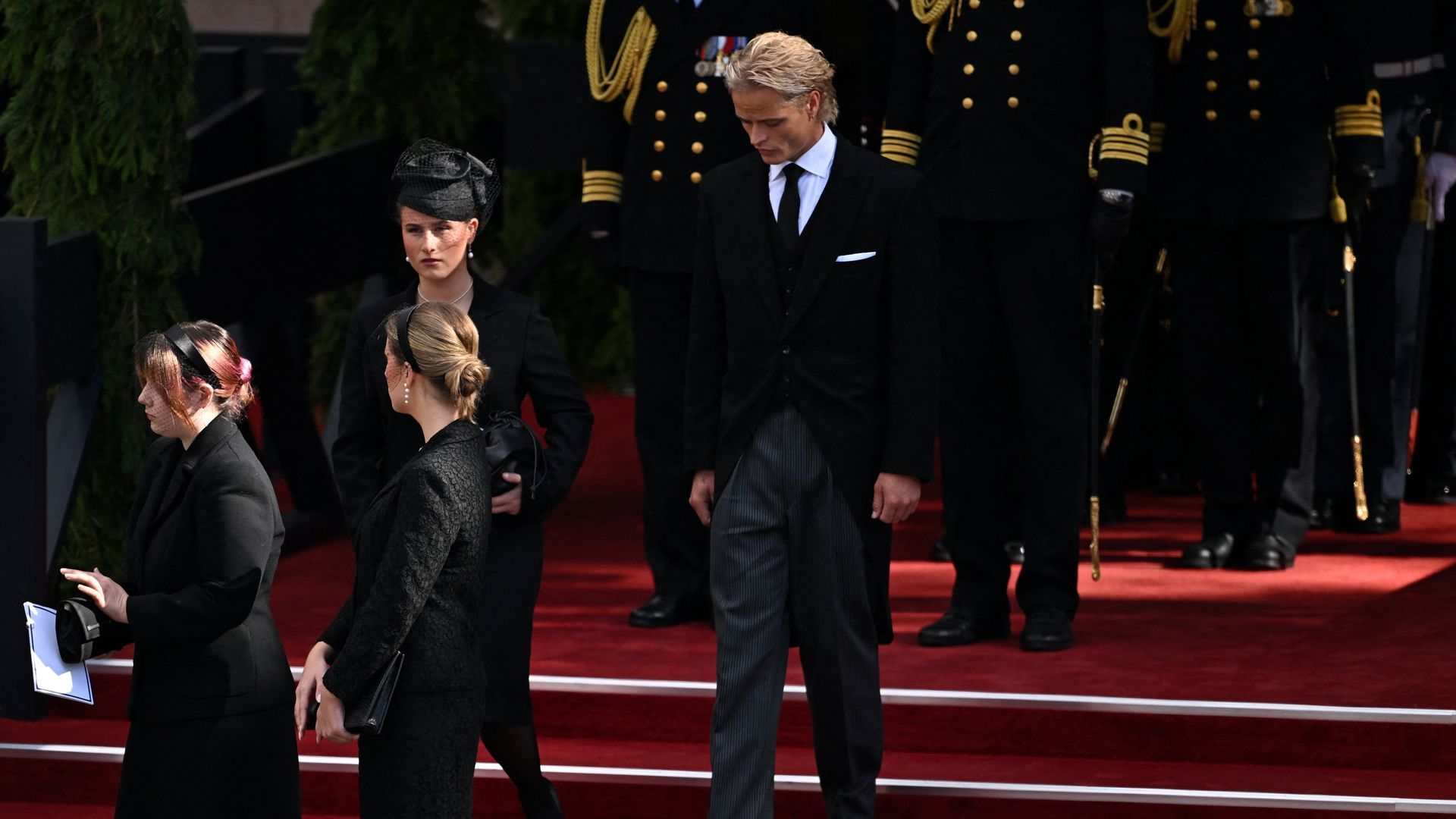 Marius Borg en el funeral de Harald V