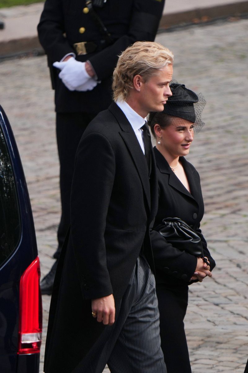 Marius Borg, en una imagen de su llegada al funeral del rey Harald de Noruega