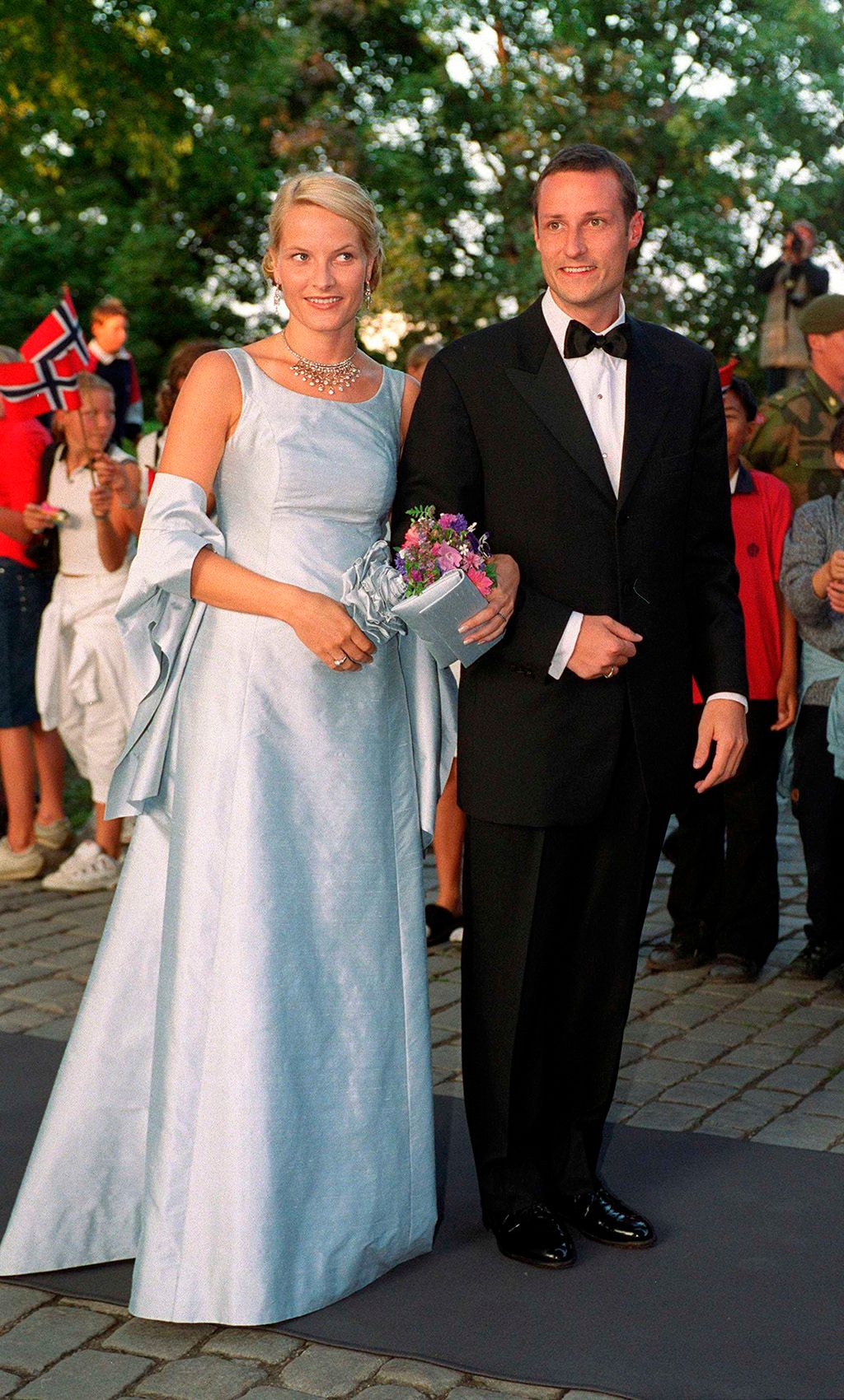 Mette-Marit y Haakon el día antes de su boda