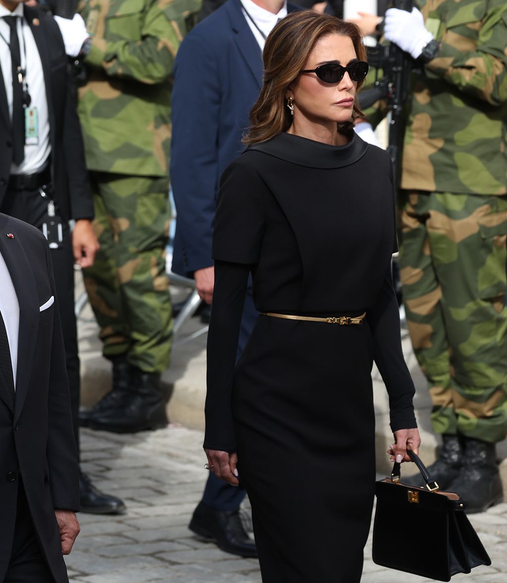 Rania d Jordania en el funeral de Harald V