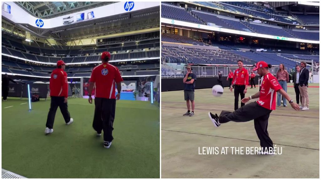 Charles Leclerc y Lewis Hamilton, en el Bernabéu