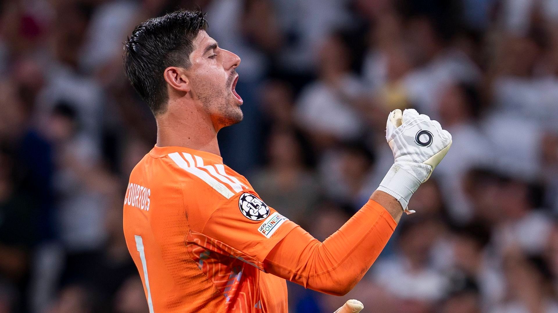 Courtois en el debut del Real Madrid en Champions League en la 26/27 contra el Inter Courtois en el debut del Real Madrid en Champions League en la 26/27 contra el Inter