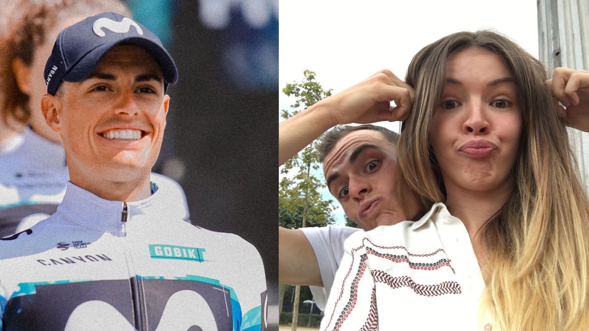 Fotomontaje con Enric Mas, a la izquierda, y junto a su pareja, Maria, a la derecha