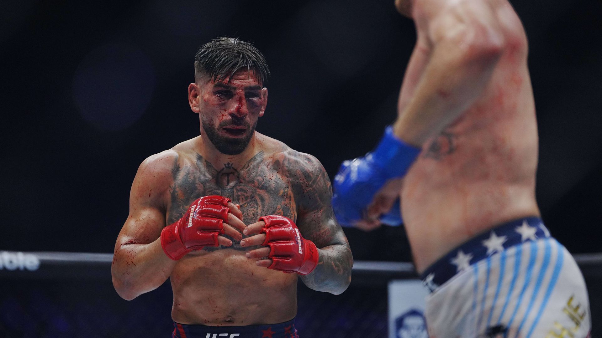 Ilia Topuria en su combate frente a Justun Gaethje Ilia Topuria en su combate frente a Justun Gaethje