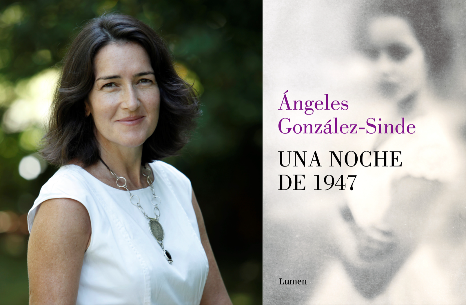 La escritora Ángeles González-Sinde, junto a su nuevo libro, 'Una nooche del 47'