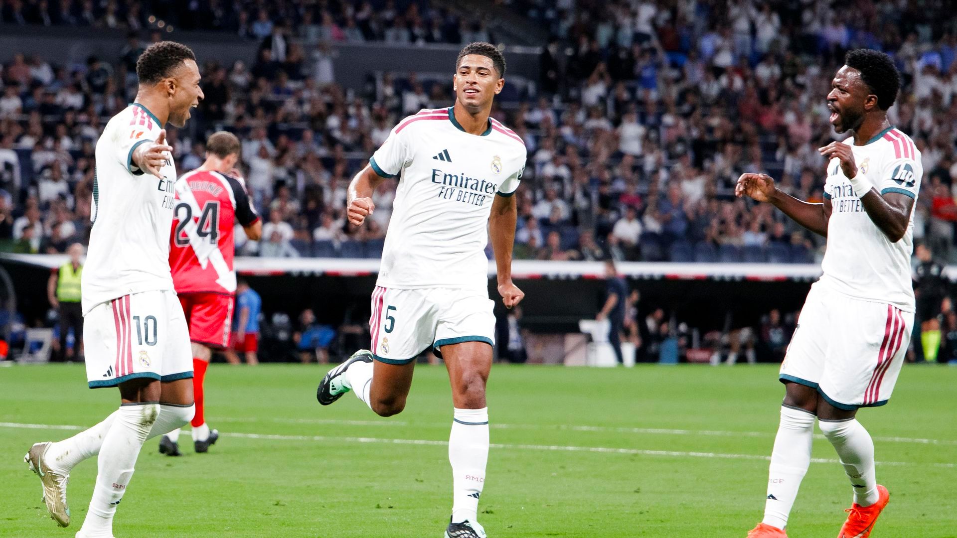 Kylian Mbappé, Jude Bellingham y Vinicius con el Real Madrid Kylian Mbappé, Jude Bellingham y Vinicius con el Real Madrid