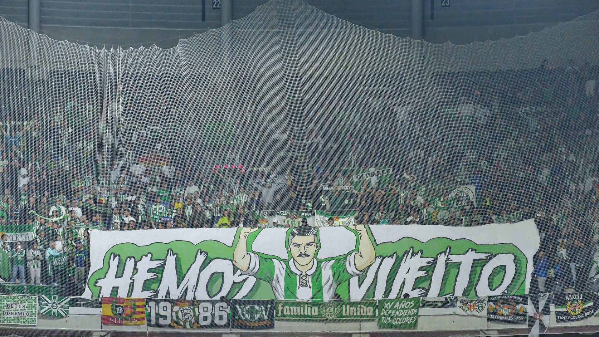La afición visitante, en el Lille-Betis