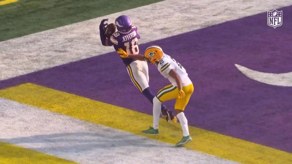 El agarre imposible de Justin Jefferson en un touchdown mágico para los Vikings