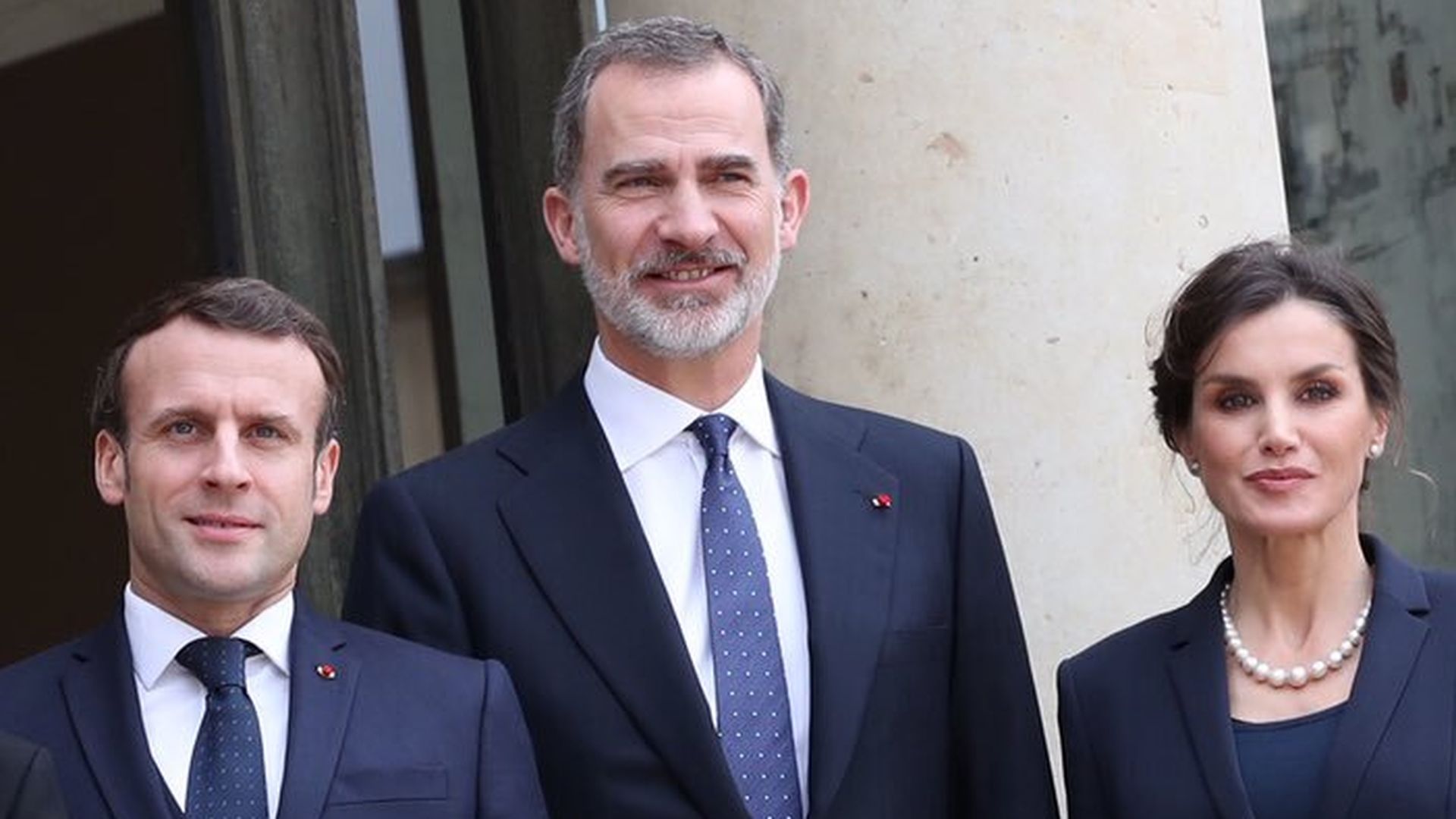 Macron y los reyes Felipe y Letizia en una imagen de archivo Macron y los reyes Felipe y Letizia en una imagen de archivo