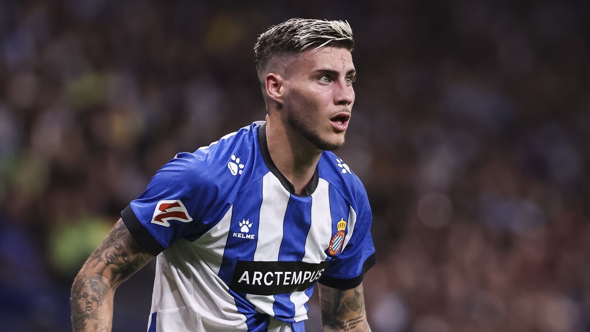 Roberto Fernández durante el Espanyol - Sevilla de la jornada 4
