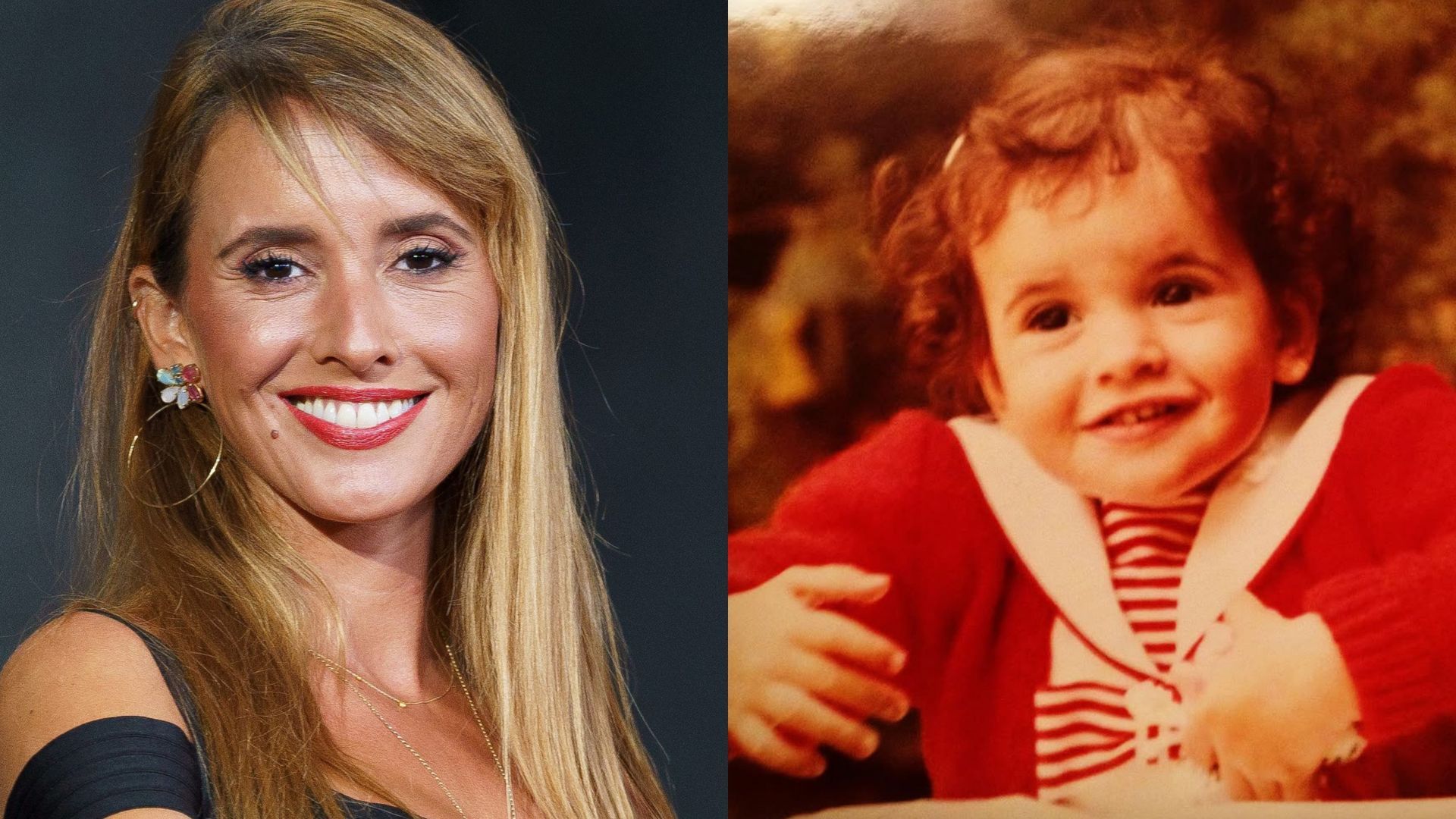 Fotomontaje con Marina San José en una imagen de 2021 y otra de su infancia Fotomontaje con Marina San José en una imagen de 2021 y otra de su infancia