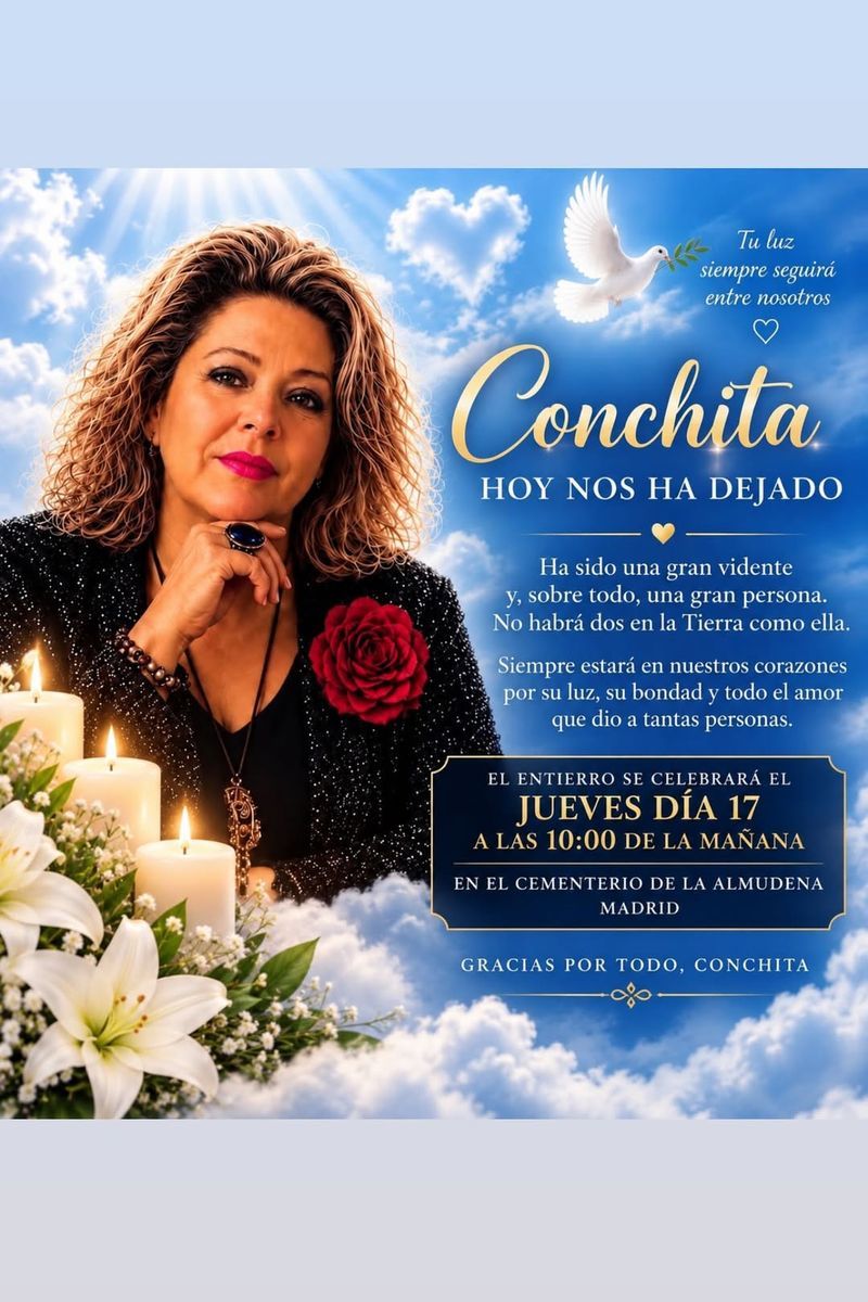 El entorno de Conchita Hurtado convoca al entierro de la vidente