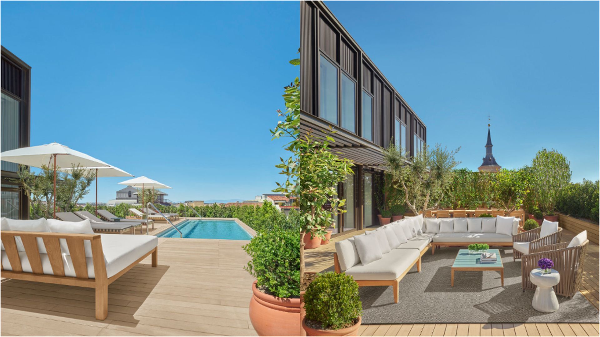 La terraza y piscina del Penthouse