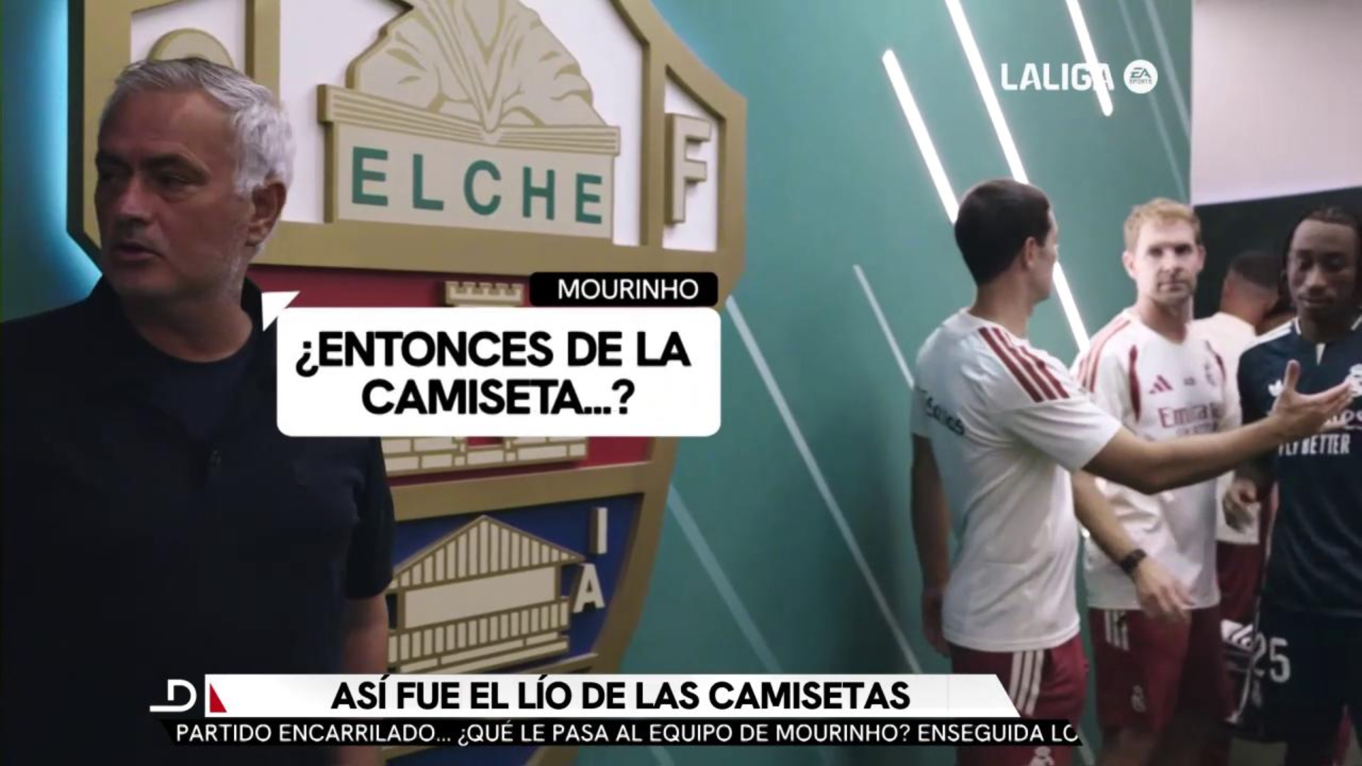Mourinho pregunta por las camisetas de Ceuta en el túnel de vestuarios