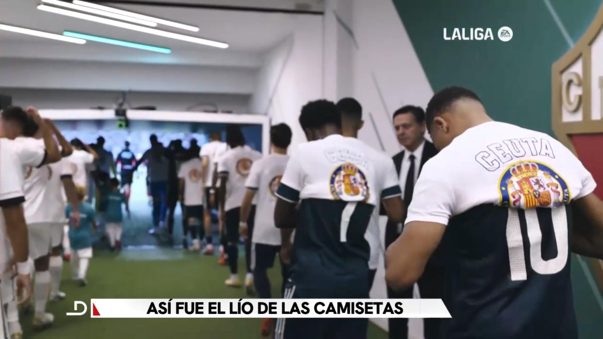 Vinícius y Mbappé, con las camisetas de Ceuta a medio poner