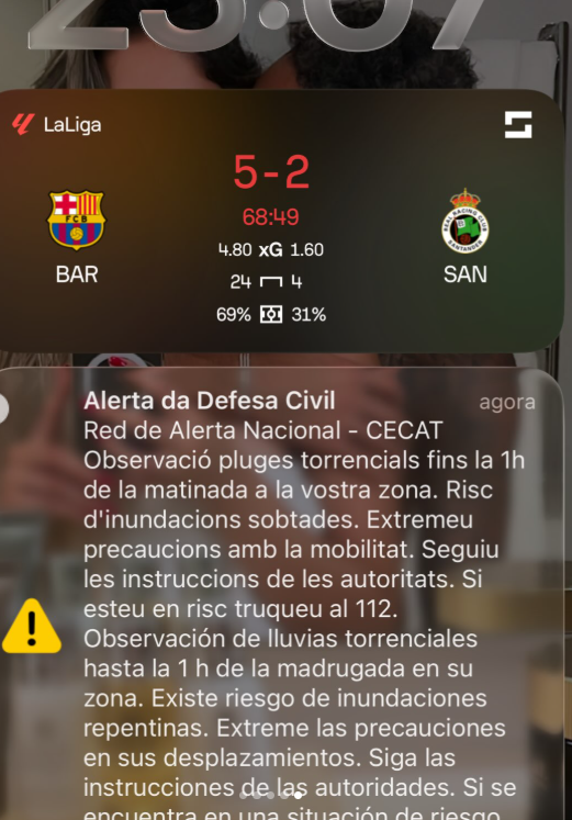 La alerta meteorológica y de seguridad ciudadana que publicó la mujer de Raphinha en su Instagram