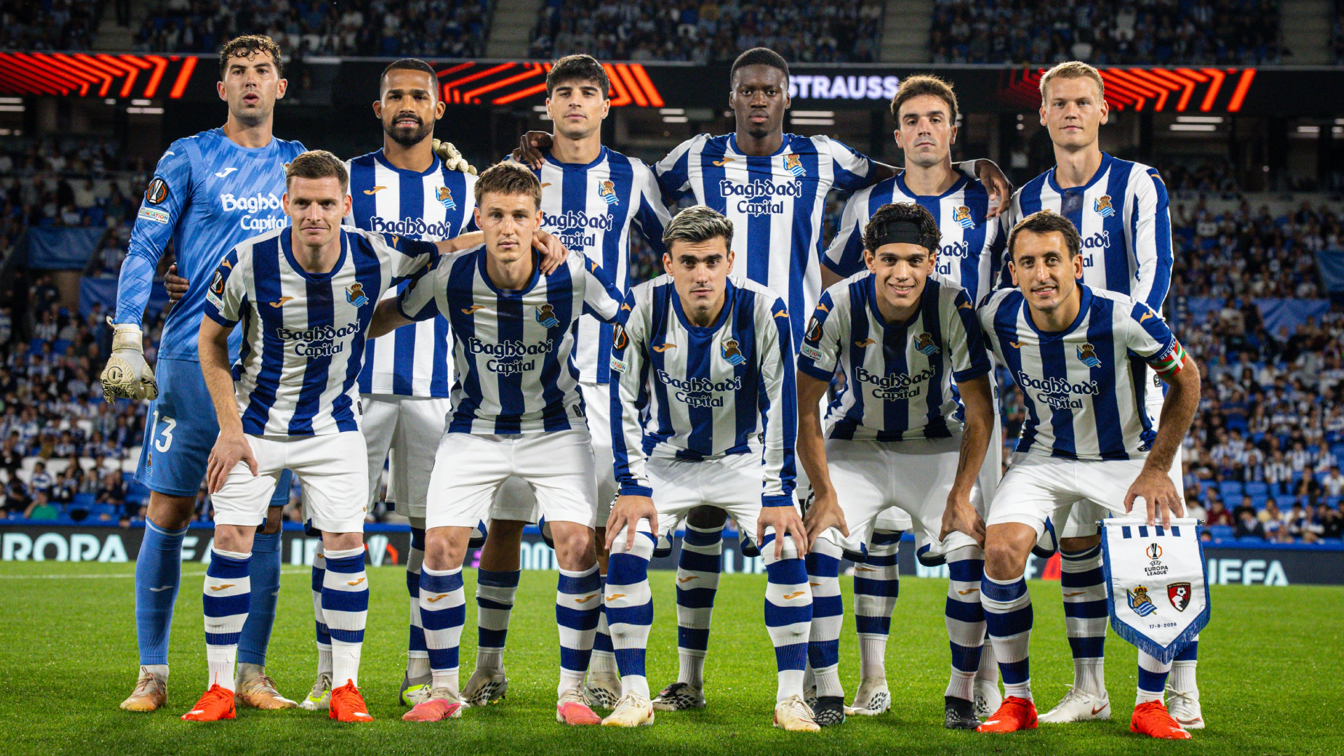 La alineación de la Real Sociedad ante el Bournemouth La alineación de la Real Sociedad ante el Bournemouth