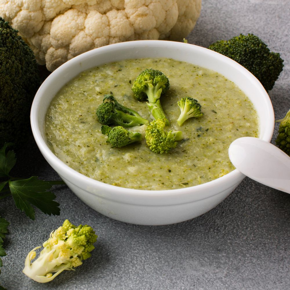 Crema de verduras con brócoli y coliflor