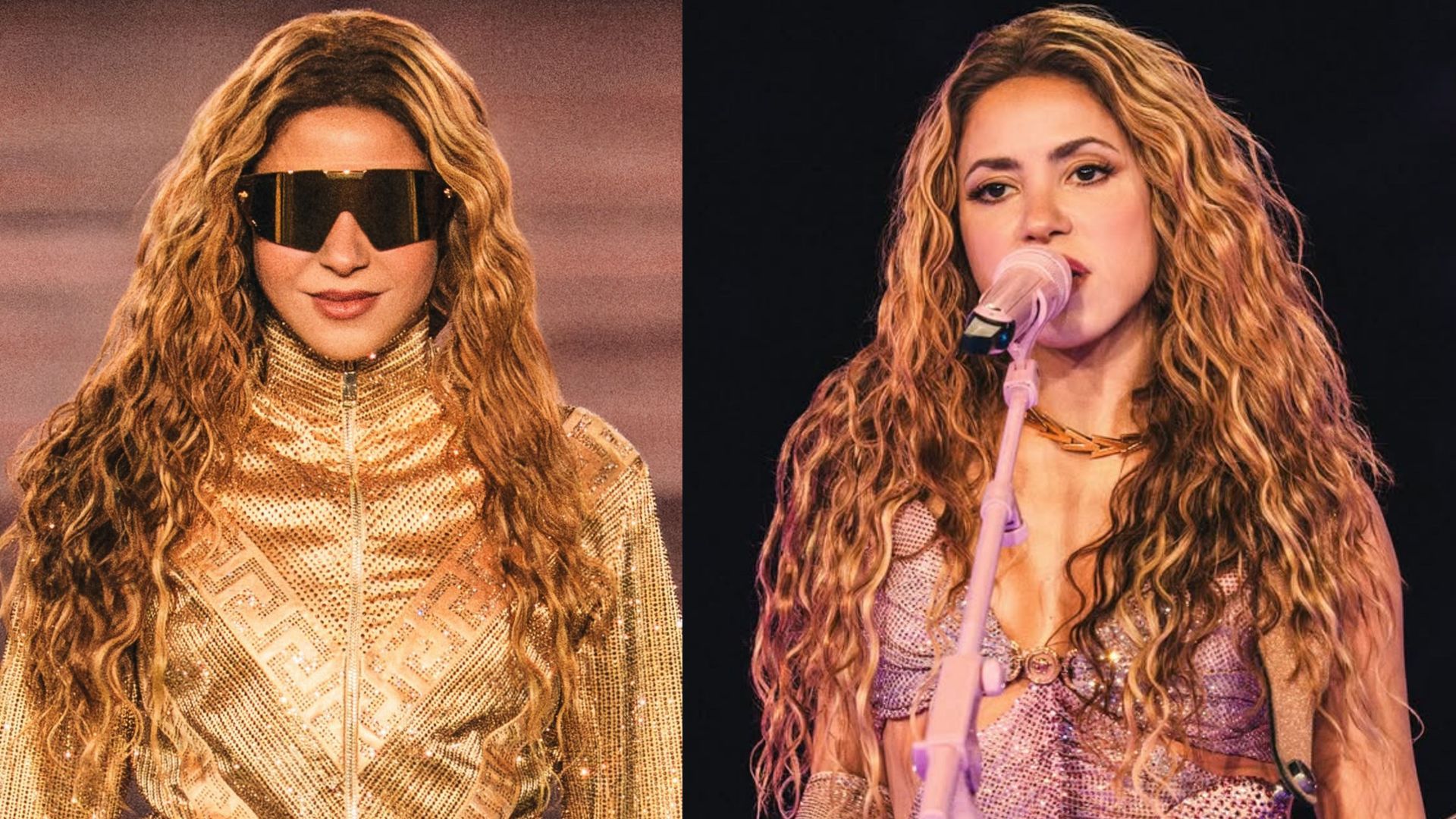 Fotomontaje con dos imágenes de Shakira en su tour actual Fotomontaje con dos imágenes de Shakira en su tour actual