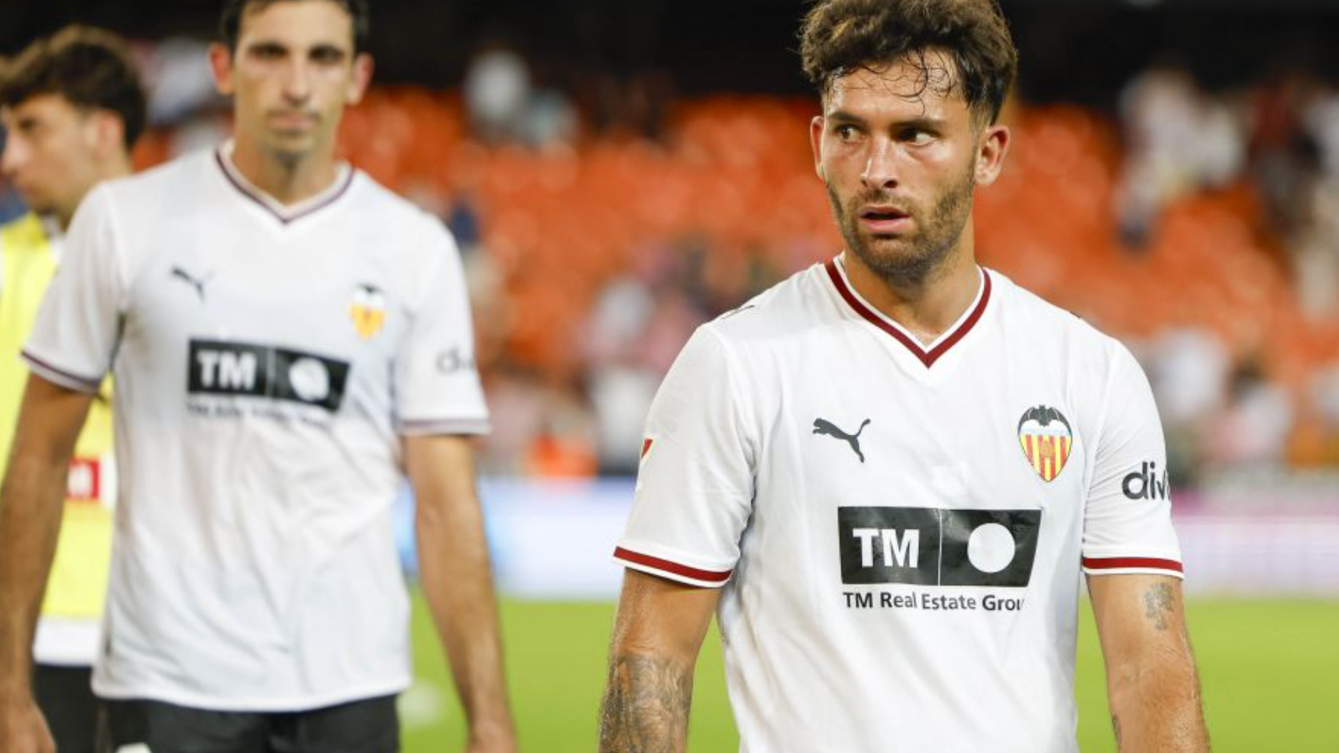 Hugo Duro ante el Celta en Mestalla