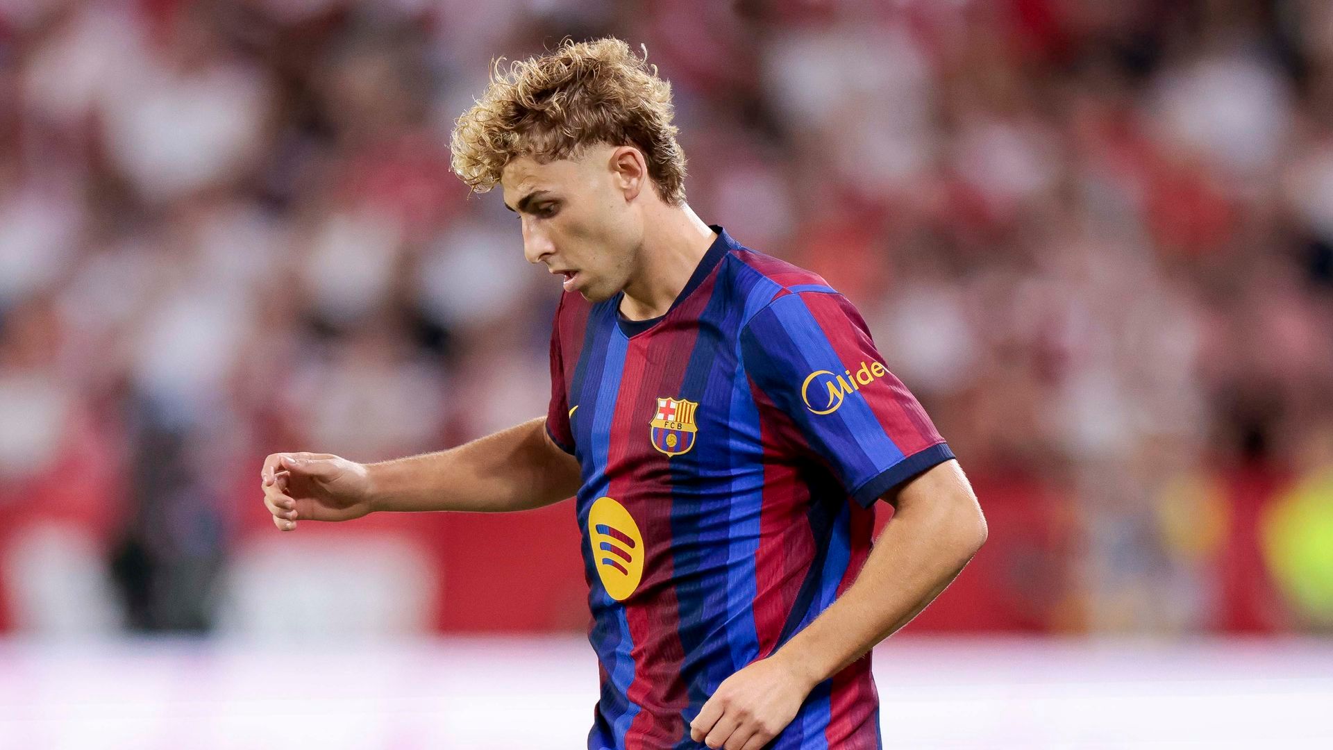 Fermín López, durante el Sevilla - Barcelona.