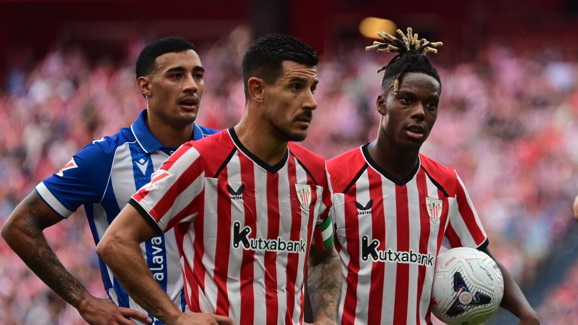 Yuri y Nico, tras el Athletic - Alavés.