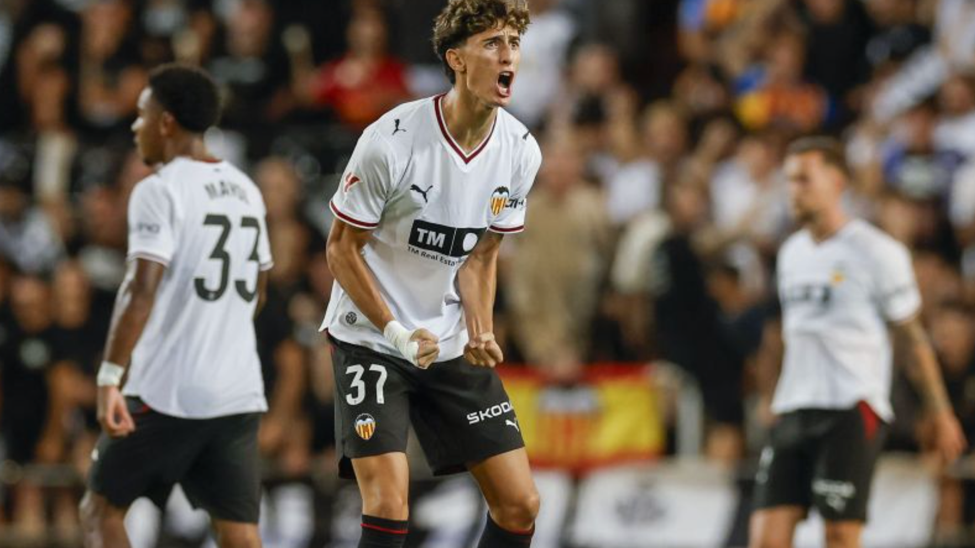 Gol de Aimar Blázquez en Mestalla