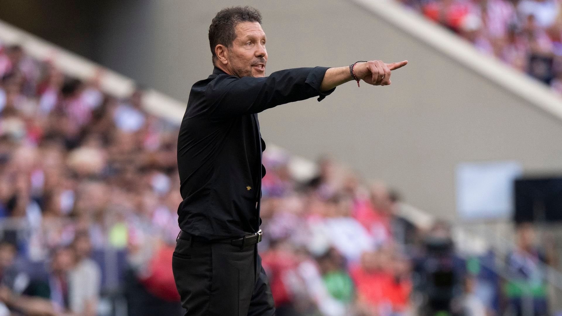 Simeone, durante el Atlético - Real Madrid. Simeone, durante el Atlético - Real Madrid.