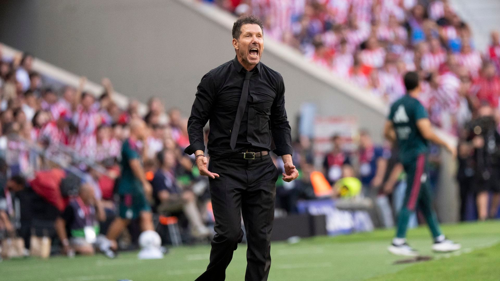 Simeone, durante el Atlético - Real Madrid.