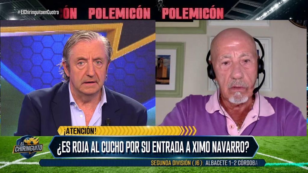 Josep Pedrerol alucina con que el Cucho no fuera expulsado por su entrada a Ximo Navarro: "¿No te parece un escándalo?"