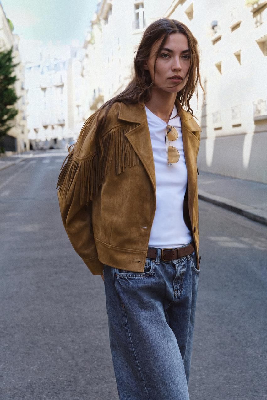 Chaqueta de ante con flecos