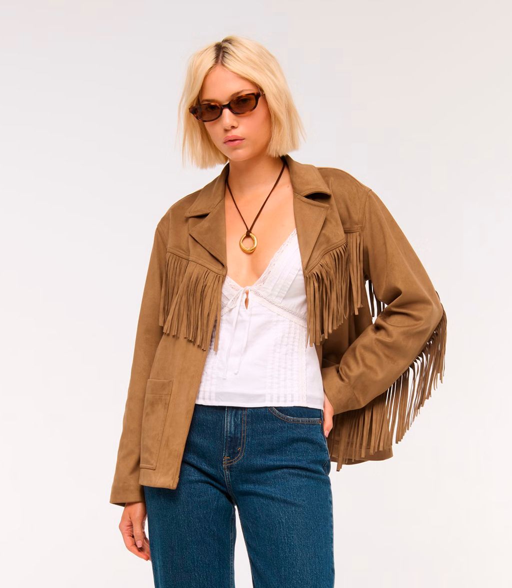 Chaqueta de ante con flecos