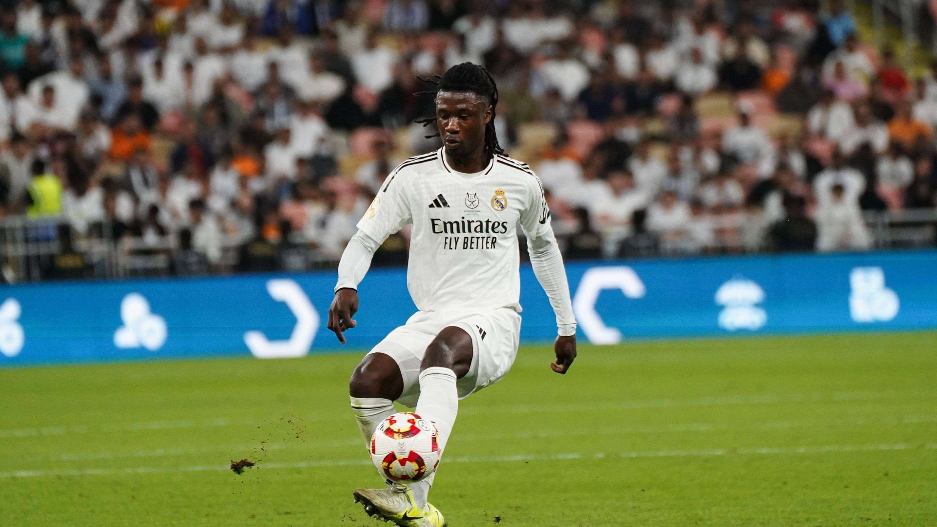 Camavinga, durante un partido con el Real Madrid.
