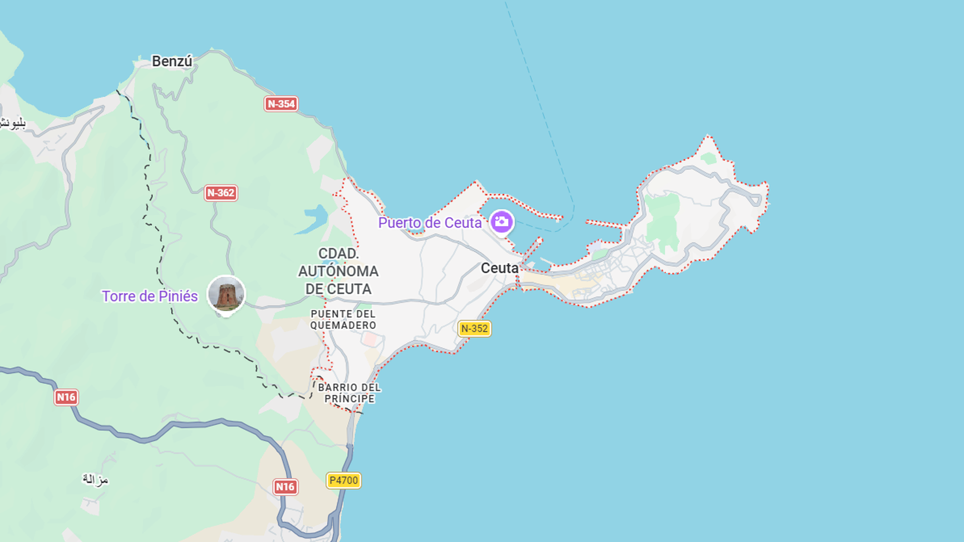 Google Maps no reconoce la soberanía plena de España sobre Ceuta y Melilla