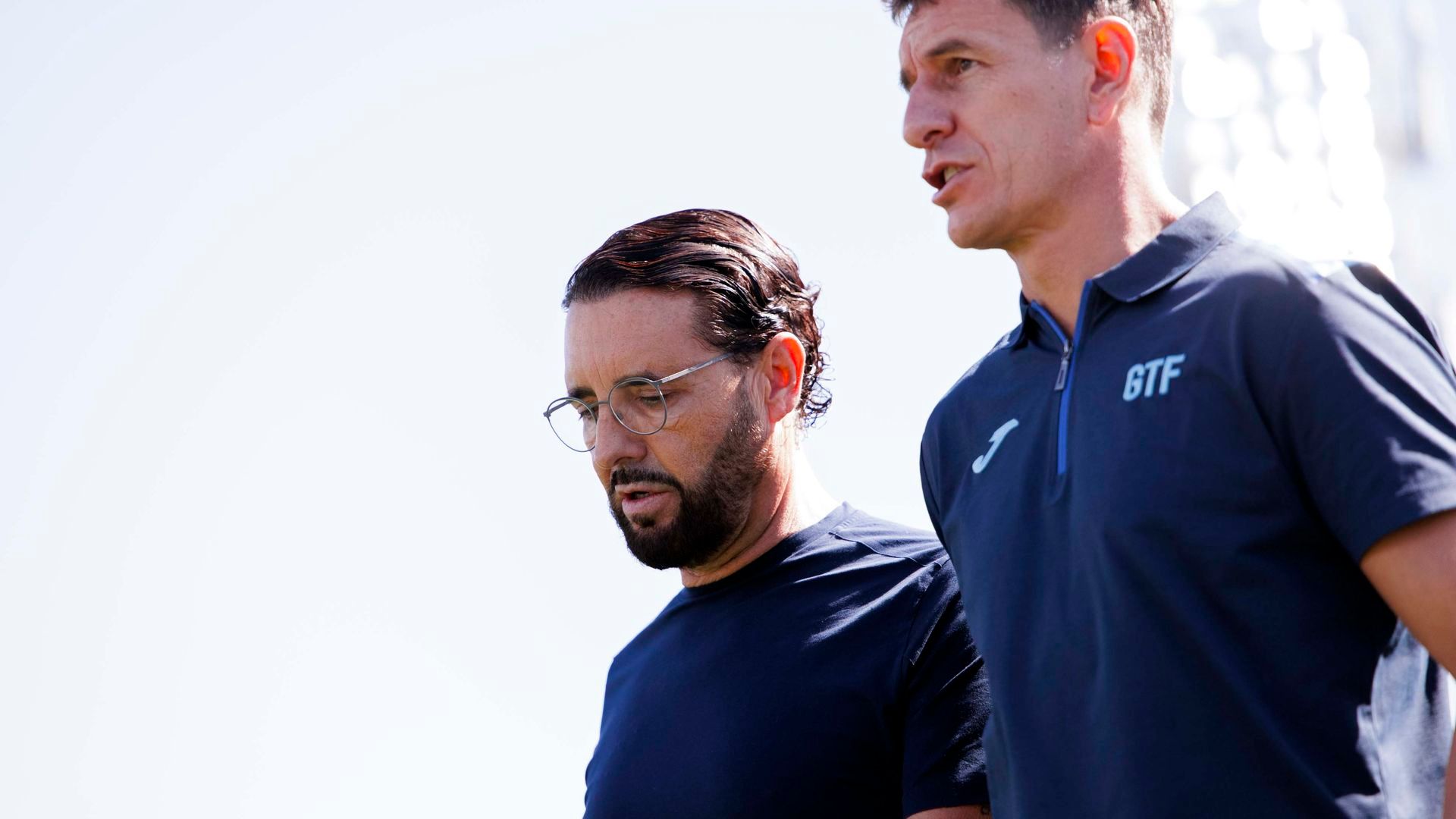 José Bordalás, entrenador del Getafe CF, con Patricio Moreno José Bordalás, entrenador del Getafe CF, con Patricio Moreno