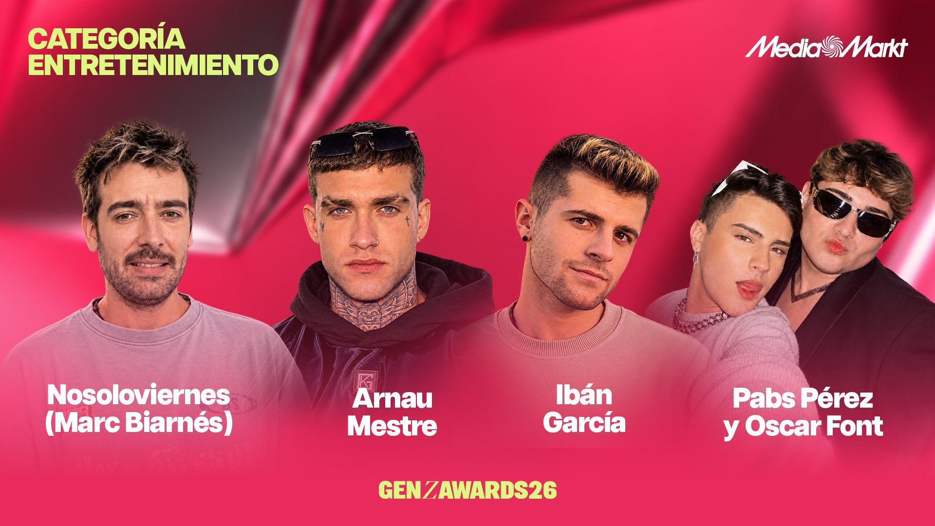 Los nominados en la categoría ‘Entretenimiento by Mediamarkt’