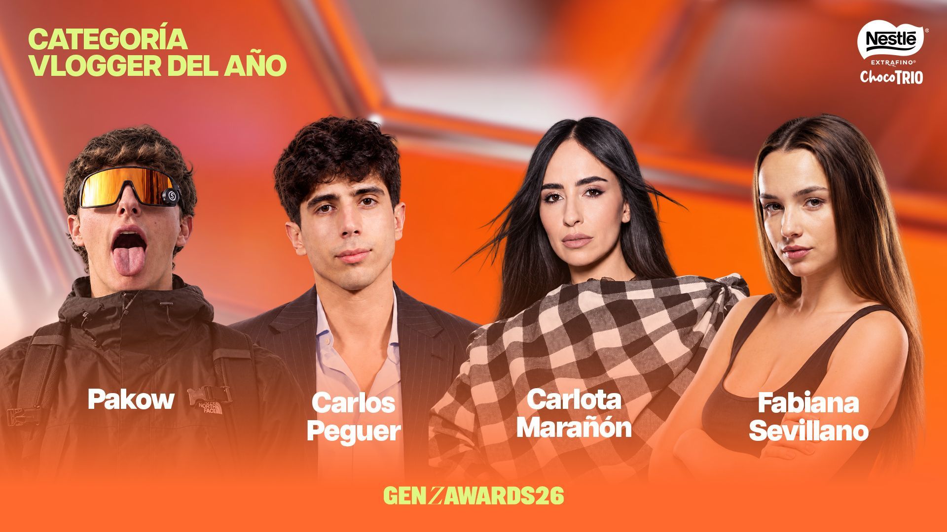 Los nominados en la categoría ‘Vlogger del Año by Nestlé Extrafino chocoTRIO’ Los nominados en la categoría ‘Vlogger del Año by Nestlé Extrafino chocoTRIO’
