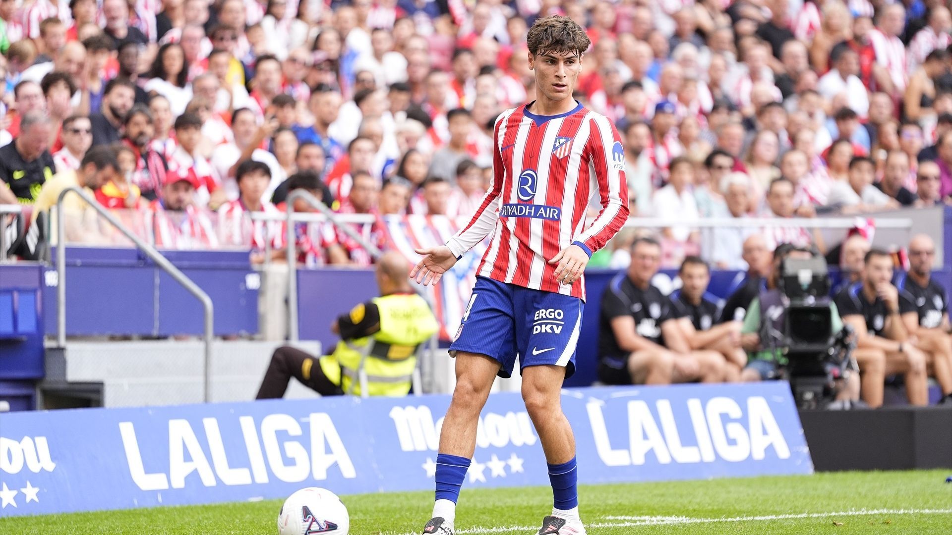 Rodrigo Mendoza, en un partido del Atlético de Madrid