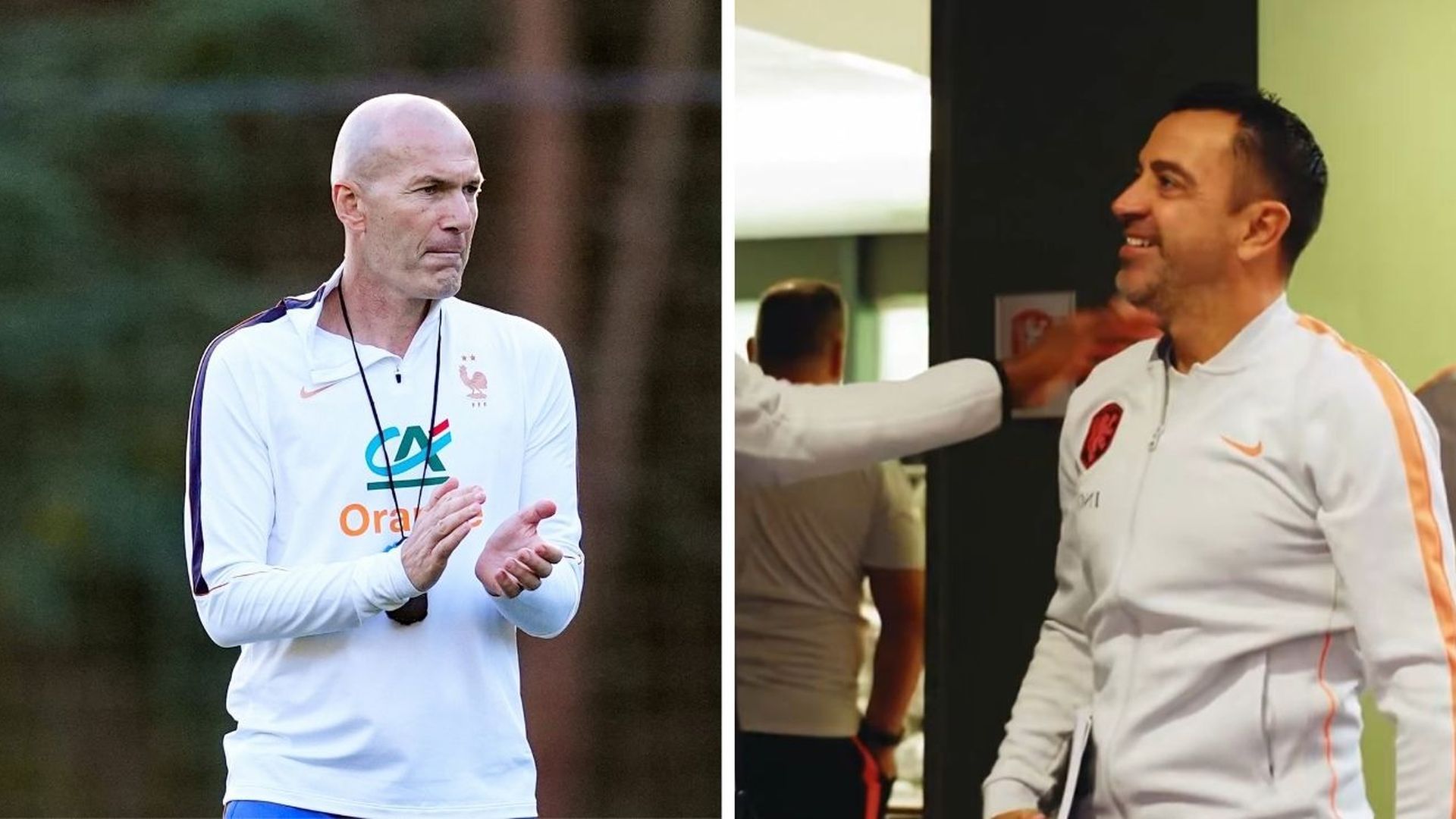 Zidane y Xavi Hernández, al frente de las seleciones de Francia y Holanda Zidane y Xavi Hernández, al frente de las seleciones de Francia y Holanda