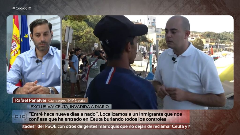 Exclusiva | 'Código 10' localiza a un inmigrante que confiesa que haber entrado en Ceuta irregularmente: "Entré hace nueve días a nado"