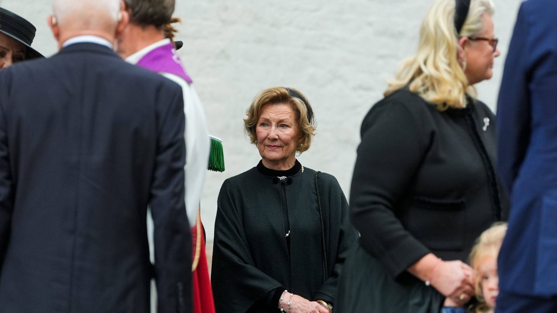 La reina Sonia de Noruega asiste al funeral de la princesa Astrid en Oslo