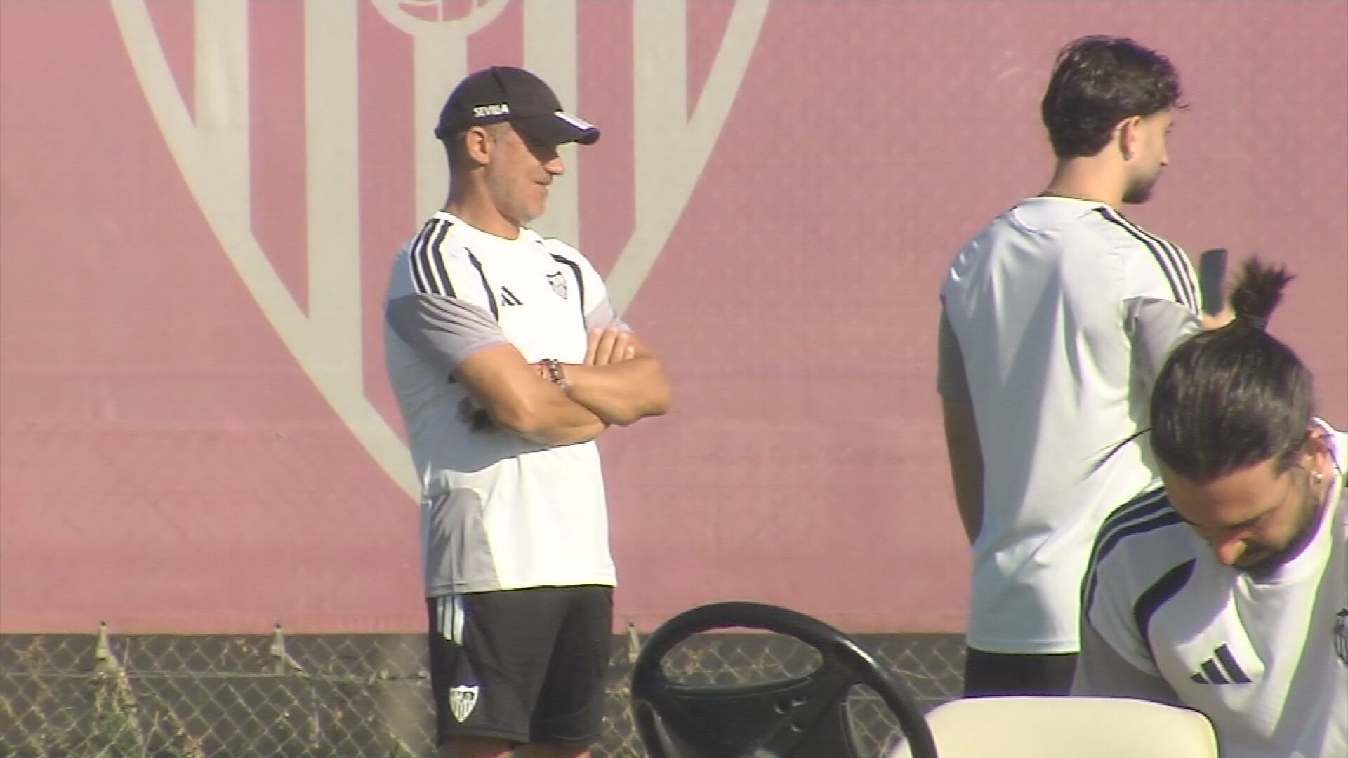 Luis García Plaza, en el entrenamiento de este miércoles