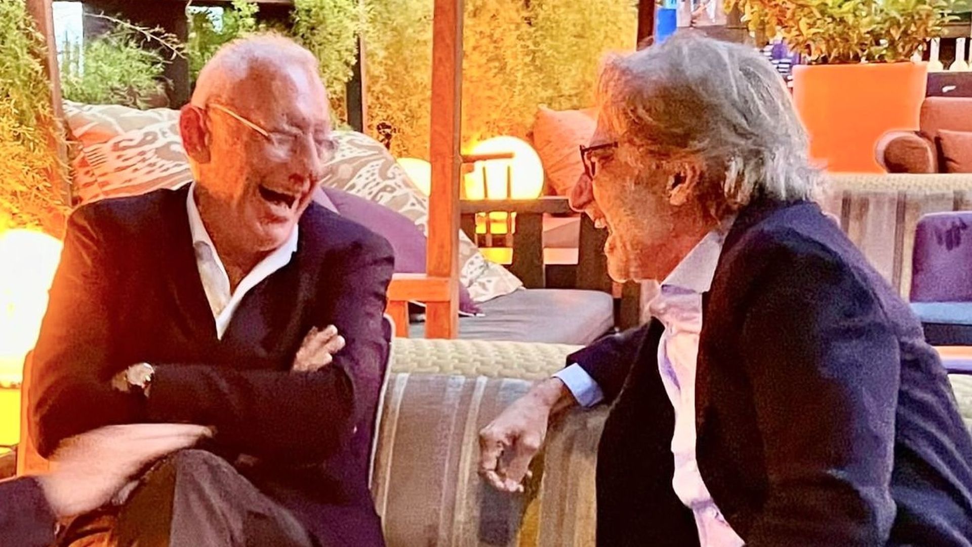 Isak Andic y Josep Juanpere durante una cena