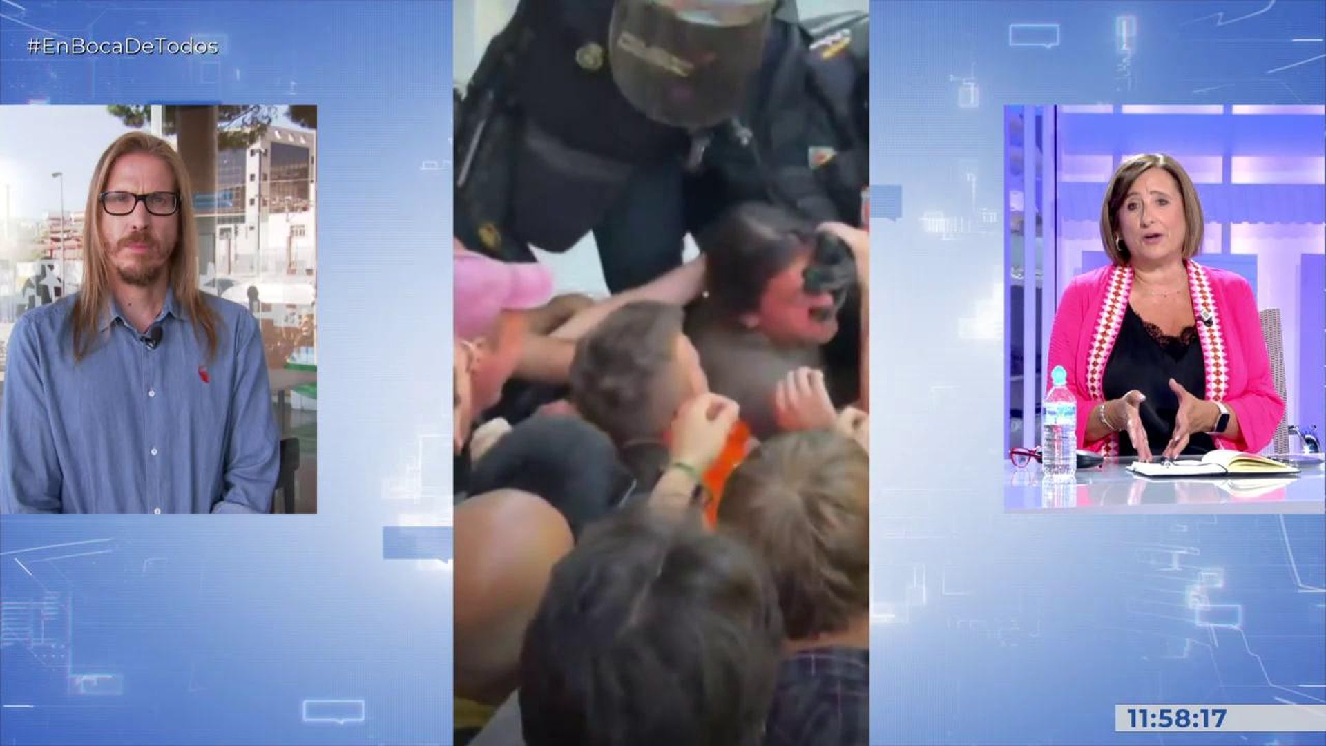 Pablo Fernández, tras ser agredido por la policía durante el desahucio de Maricarmen: “Si pegan a uno de Podemos, no pasa nada”