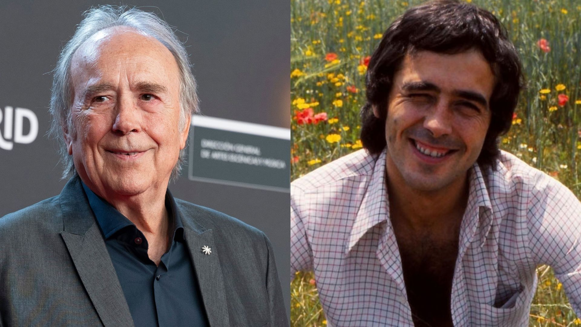 Fotomontaje con dos imágenes de Joan Manuel Serrat, en 2026 y en 1976