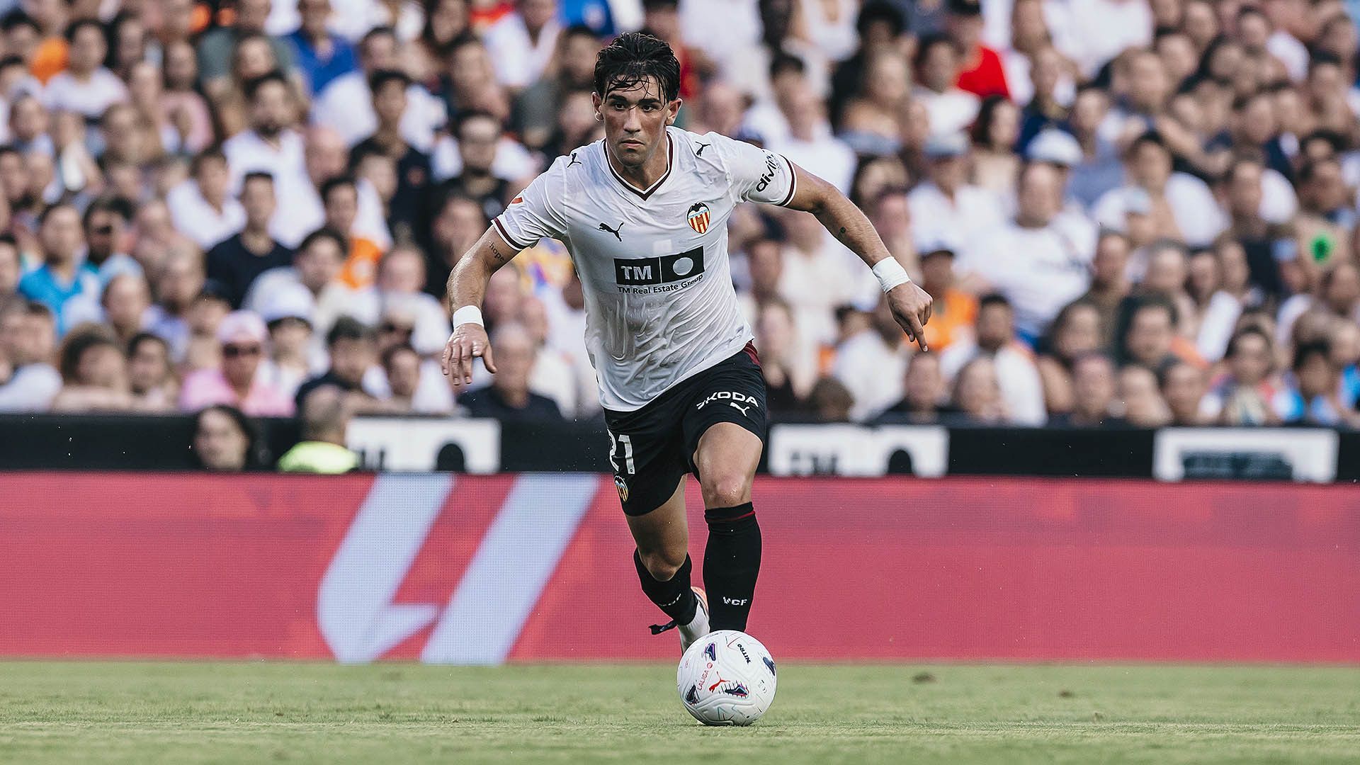 Jesús Vázquez, ante el Celta en Mestalla
