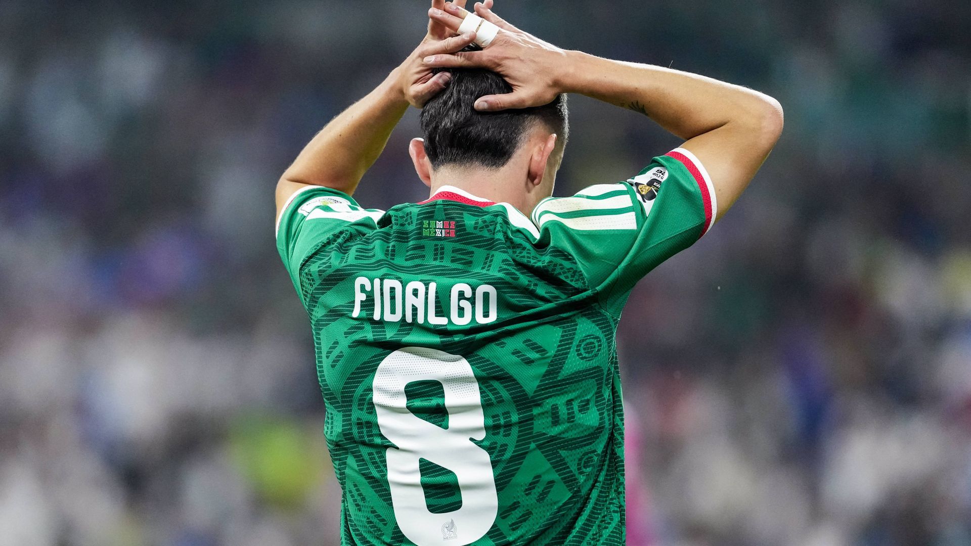 Álvaro Fidalgo, lamentando una ocasión con México Álvaro Fidalgo, lamentando una ocasión con México